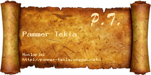 Pammer Tekla névjegykártya